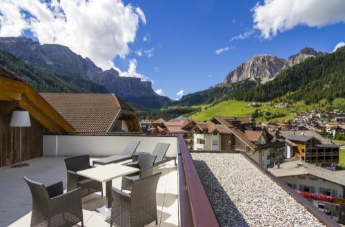 View from hotel at Hotel Col Alto in Corvara, Italy. Travel with World Lifetime Journeys