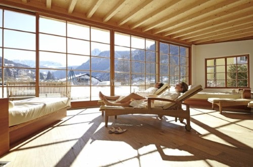 Wellness area at Hotel Adler Dolomiti in Ortisei, Italy. Travel with World Lifetime Journeys