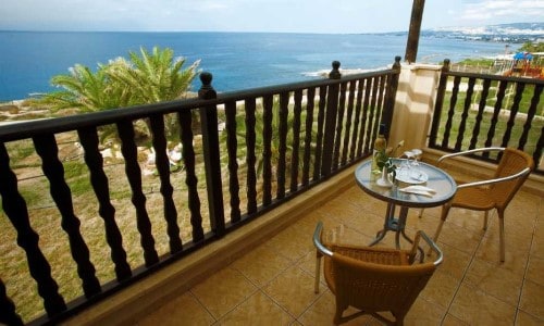 Balcony view at Akteon Holiday Village in Paphos, Cyprus. Travel with World Lifetime Journeys