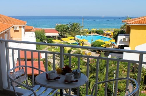 Balcony view at Paspalis Hotel in Kefalonia, Greece. Travel with World Lifetime Journeys