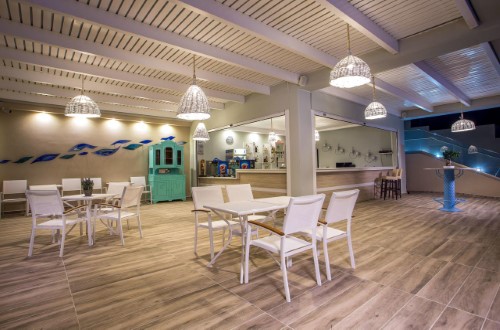 Bar area at Venezia Resort Hotel in Rhodes, Greece. Travel with World Lifetime Journeys