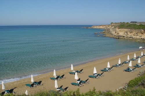 Beach front at Astra Village Hotel in Kefalonia, Greece. Travel with World Lifetime Journeys