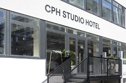 Hotel entrance at CPH Studio Hotel in Copenhagen, Denmark. Travel with World Lifetime Journeys