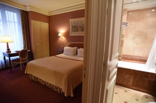 Double room at Victoria Palace Hotel in Paris, France. Travel with World Lifetime Journeys