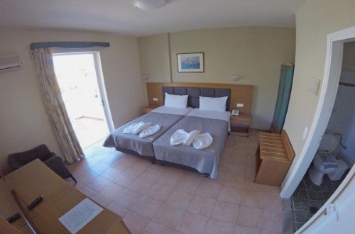 Double room at Paspalis Hotel in Kefalonia, Greece. Travel with World Lifetime Journeys