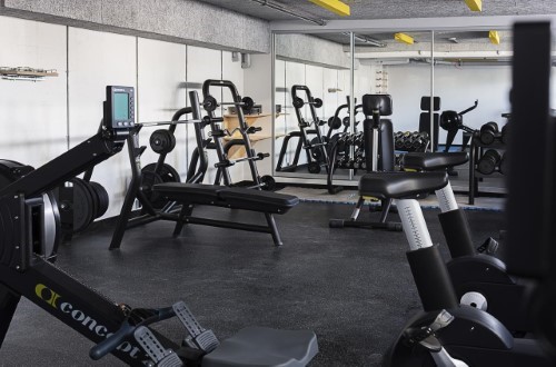 Fitness room at CPH Studio Hotel in Copenhagen, Denmark. Travel with World Lifetime Journeys