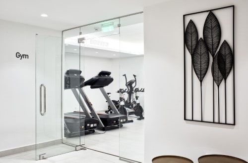 Fitness room at Costa Grand Resort & Spa in Santorini, Greece. Travel with World Lifetime Journeys