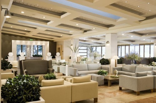 Hotel lounge at Sani Club in Halkidiki, Greece. Travel with World Lifetime Journeys