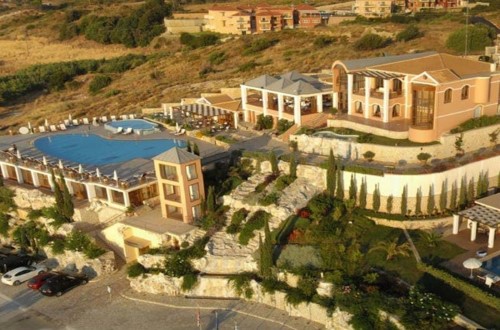 Hotel panorama at Regina Dell Acqua in Kefalonia, Greece. Travel with World Lifetime Journeys