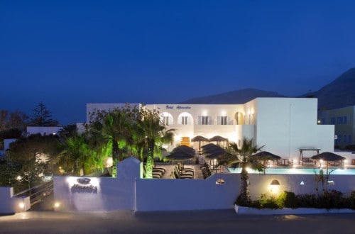 Hotel panorama at Alexandra Hotel in Santorini, Greece. Travel with World Lifetime Journeys