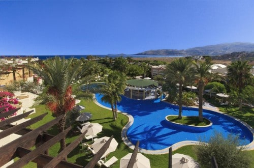 Hotel panorama at Atrium Palace Thalasso Resort & Spa in Rhodes, Greece. Travel with World Lifetime Journeys