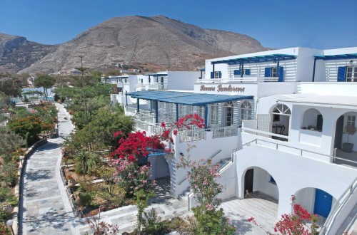 Hotel panorama at Hotel Rivari in Santorini, Greece. Travel with World Lifetime Journeys