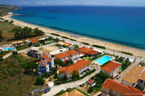 Hotel panorama at Paspalis Hotel in Kefalonia, Greece. Travel with World Lifetime Journeys