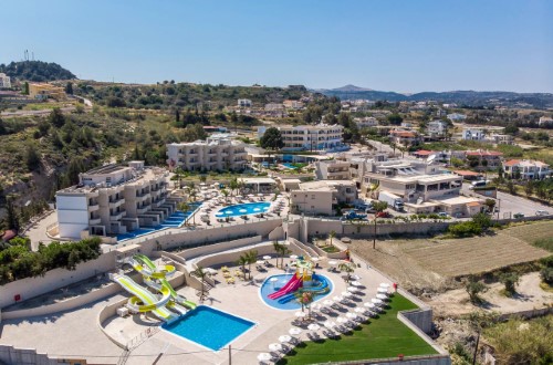 Hotel panorama at Venezia Resort Hotel in Rhodes, Greece. Travel with World Lifetime Journeys