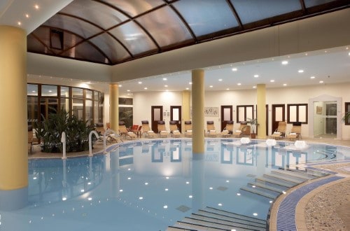 Indoor pool at Atrium Palace Thalasso Resort & Spa in Rhodes, Greece. Travel with World Lifetime Journeys