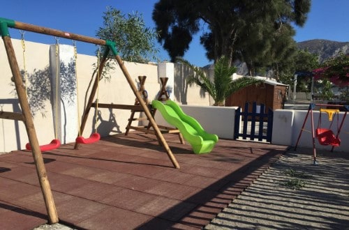 Kids playground at Hotel Rivari in Santorini, Greece. Travel with World Lifetime Journeys