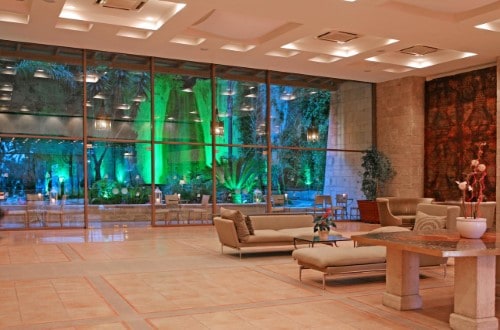 Lounge area at Amathus Beach Hotel in Rhodes, Greece. Travel with World Lifetime Journeys