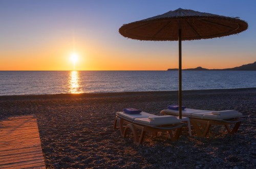 Lovely beach at Atrium Palace Thalasso Resort & Spa in Rhodes, Greece. Travel with World Lifetime Journeys