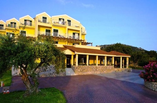 Main entrance at Lassi Hotel in Kefalonia, Greece. Travel with World Lifetime Journeys