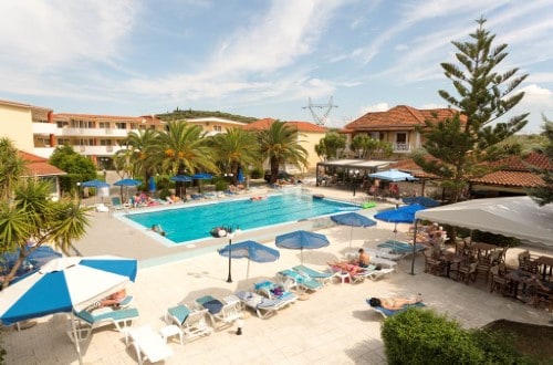 Pool area at Alykes Garden Village in Zakynthos, Greece. Travel with World Lifetime Journeys