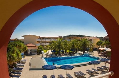 Pool side at Alykes Garden Village in Zakynthos, Greece. Travel with World Lifetime Journeys