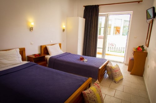 Twin room at Alykes Garden Village in Zakynthos, Greece. Travel with World Lifetime Journeys