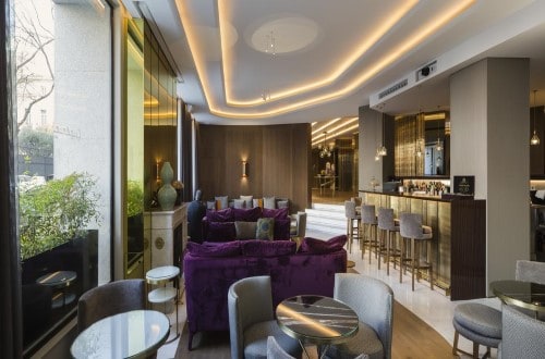 Bar area at Barceló Emperatriz in Madrid, Spain. Travel with World Lifetime Journeys