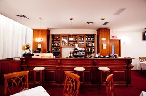 Bar area at Hotel Maxim in Oradea, Romania. Travel with World Lifetime Journeys