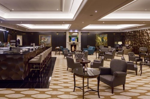 Bar area at Kempinski Hotel Bristol in Berlin, Germany. Travel with World Lifetime Journeys