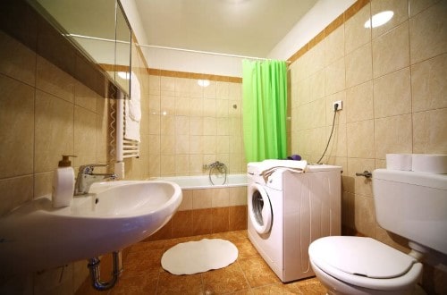 Bathroom at Opera Residence Apartment Hotel in Budapest, Hungary. Travel with World Lifetime Journeys