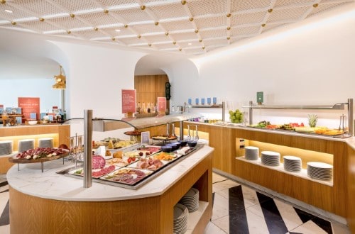 Buffet breakfast at Barceló Torre de Madrid in Spain. Travel with World Lifetime Journeys