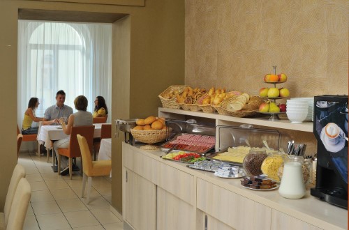 Buffet breakfast at Star City Hotel in Budapest, Hungary. Travel with World Lifetime Journeys