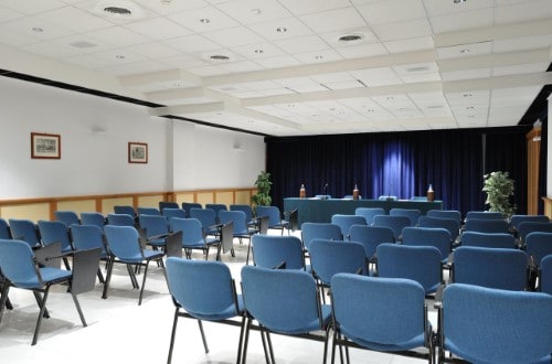 Conference room at Pineta Palace Hotel in Rome, Italy. Travel with World Lifetime Journeys