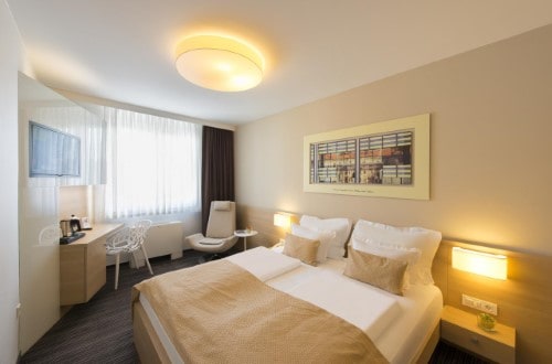 Double room at Ahotel Ljubljan in Slovenia. Travel with World Lifetime Journeys