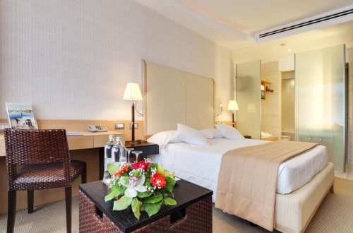 Double room at Barcelo Aran Mantegna Hotel in Rome, Italy. Travel with World Lifetime Journeys