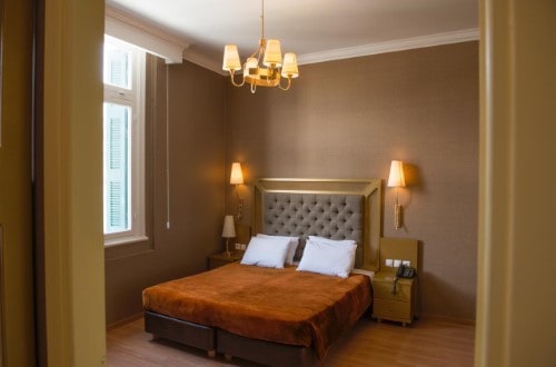 Double room at Delphi Art Hotel in Athens, Greece. Travel with World Lifetime Journeys