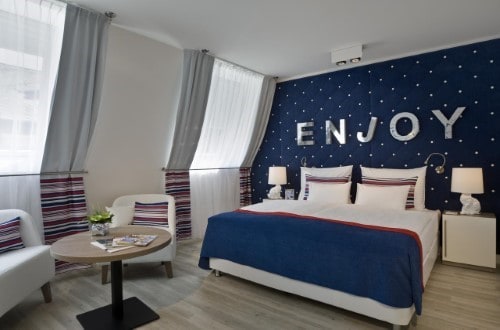 Double room at Estilo Fashion Hotel in Budapest, Hungary. Travel with World Lifetime Journeys