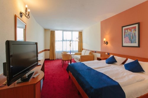 Double room at Hotel Mediterran in Budapest, Hungary. Travel with World Lifetime Journeys