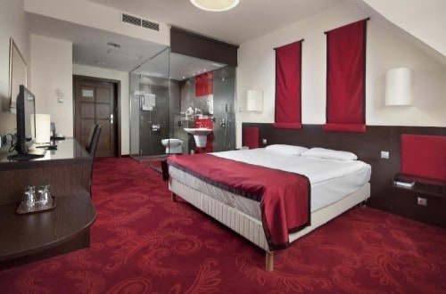 Double room at Rubin Wellness in Budapest, Hungary. Travel with World Lifetime Journeys