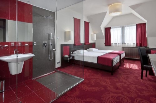 Double room at Rubin Wellness in Budapest, Hungary. Travel with World Lifetime Journeys