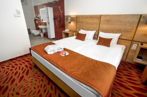 Double room at Rubin Wellness in Budapest, Hungary. Travel with World Lifetime Journeys