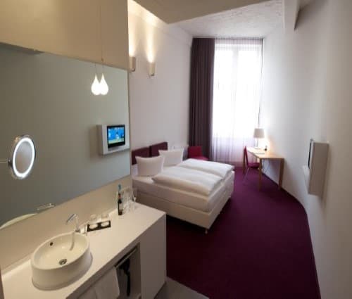 Double room at Wyndham Garden Berlin Mitte in Berlin, Germany. Travel with World Lifetime Journeys