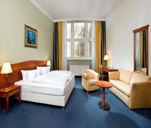 Double room at Wyndham Garden Berlin Mitte in Berlin, Germany. Travel with World Lifetime Journeys