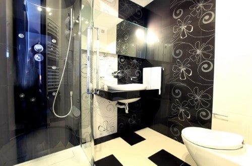 Ensuite bathroom at Hotel Ambiance in Bucharest, Romania. Travel with World Lifetime Journeys