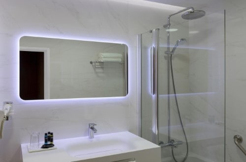 Ensuite bathroom at Lutecia Smart Design Hotel in Lisbon, Portugal, Travel with World Lifetime Journeys