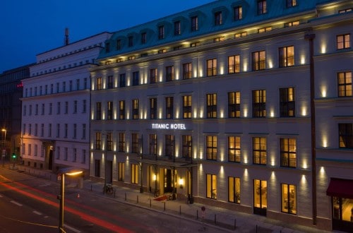 Hotel panorama at Titanic Gendarmenmarkt Berlin in Germany. Travel with World Lifetime Journeys