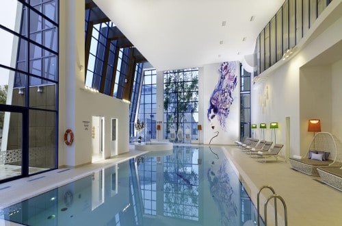 Indoor pool at DoubleTree by Hilton in Oradea, Romania. Travel with World Lifetime Journeys