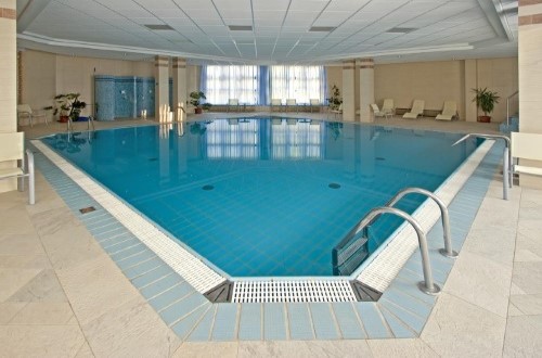 Indoor pool at Rubin Wellness in Budapest, Hungary. Travel with World Lifetime Journeys