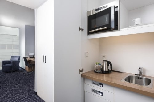 Kitchenette at Seminaris CampusHotel in Berlin, Germany. Travel with World Lifetime Journeys