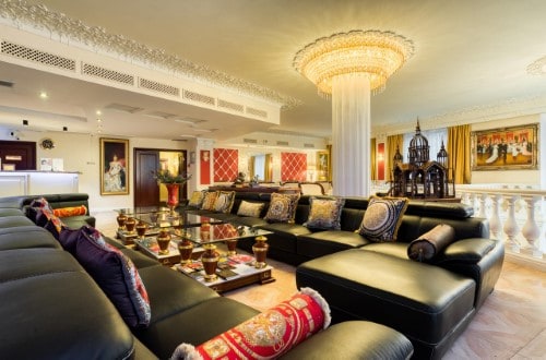 Lounge area at The Rooms Boutique Hotel in Moscow, Russia. Travel with World Lifetime Journeys